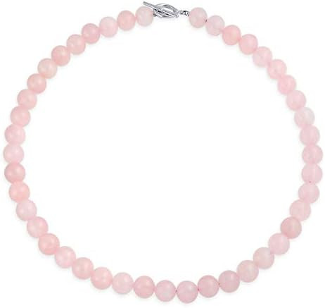 Simple Classic Hand Knotted Created Semi Precious Gemstone Round Ball 10MM Bead Strand Choker Col... | Amazon (US)