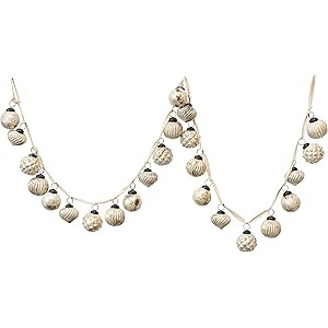 Creative Co-Op 72" L Embossed Mercury Ball Ornament, Matte White Glass Garlands, Multi | Amazon (US)