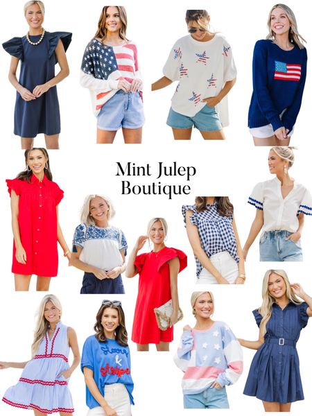 Cute outfits and pieces for the Fourth of July from mint julep boutique! #shopthemint #mintjulep #mintjulepboutique #july4th #fourthofjuly #julyfourth #redwhiteandblue #vacation #beach #vacationoutfit 

#LTKtravel #LTKSeasonal