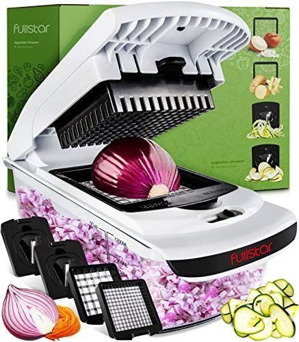 Fullstar Vegetable Chopper - Spiralizer Vegetable Slicer - Onion Chopper with Container - Pro Food C | Amazon (US)
