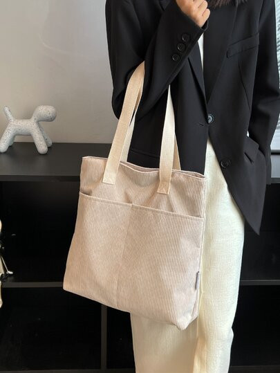 Pocket Front Shopper Bag | SHEIN