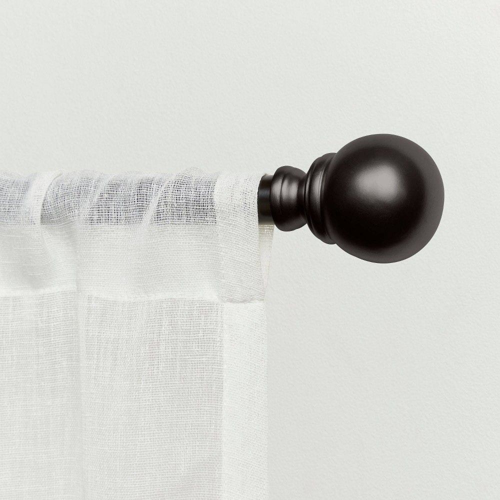 120""x66"" Adjustable Sphere Curtain Rod and Coordinating Finial Set Matte Bronze - Exclusive Home | Target