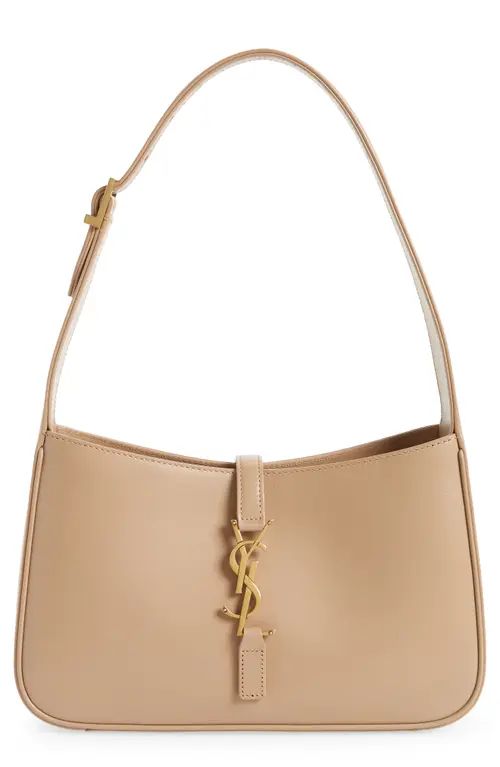 Saint Laurent Le 5 à 7 Leather Hobo in 9832 New Nude at Nordstrom | Nordstrom