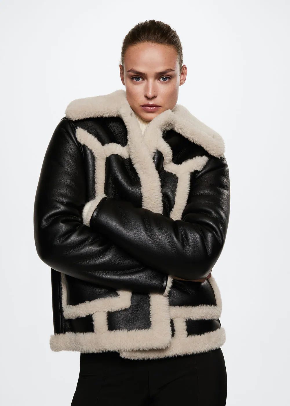 Double face fur effect coat -  Women | Mango USA | MANGO (US)