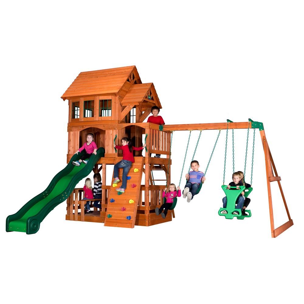 Liberty II All Cedar Swing Set | The Home Depot