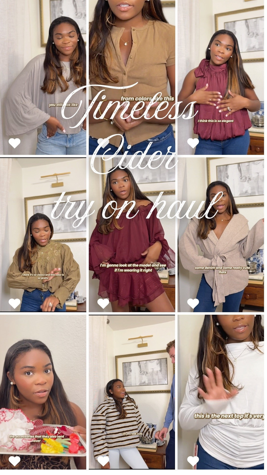 Timeless try on haul ft Cider! USE CODE “TRINITYGRACE15” FOR $$$ OFF!!! 
Posted the full video on TikTok & Instagram (trinitygracemorrison)  perfect looks even for Valentine’s Day & galentines day! 

#LTKootd #LTKgrwm #LTKValentine