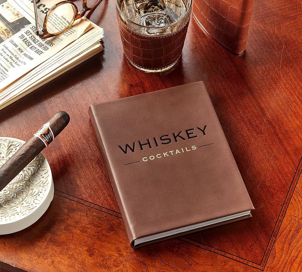 Whiskey Cocktails By Taylor Bently Leather-Bound Book | Pottery Barn (US)
