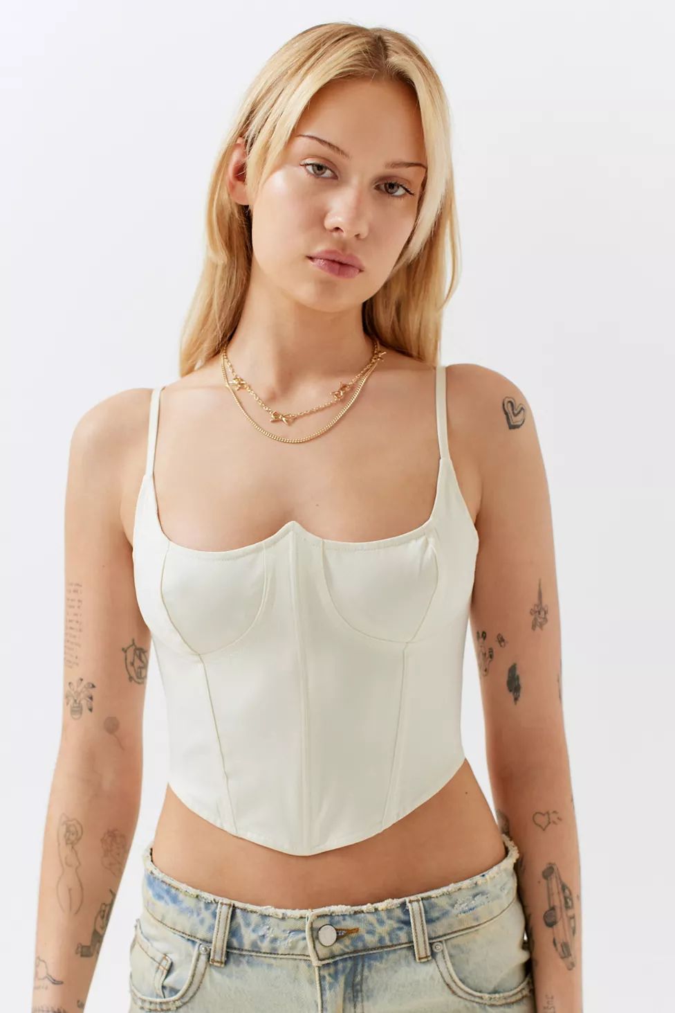 UO Serene Lace-Up Bustier Cami | Urban Outfitters (US and RoW)