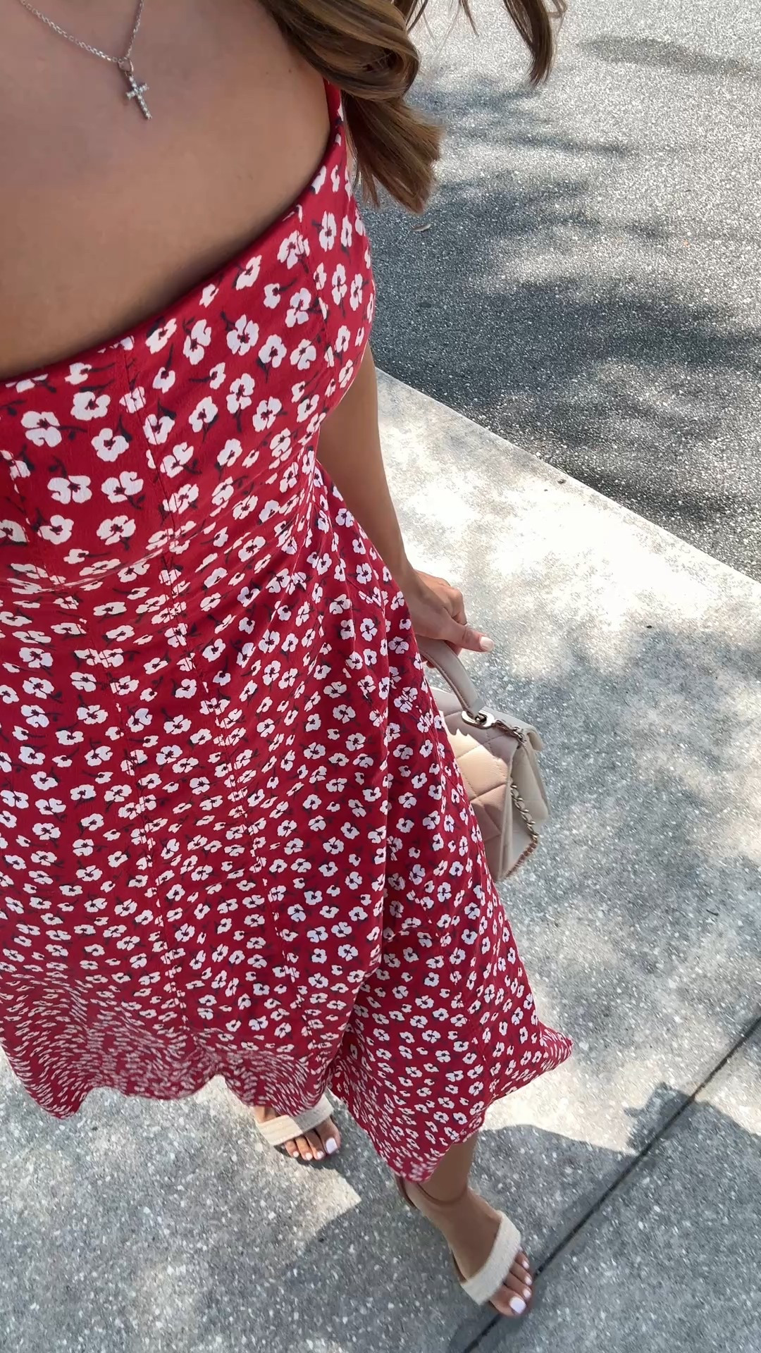 Abercrombie Mila midi dress in XXS petite. Target wedges are TTS. Summer dress. Vacation dress. Vacation outfits. Baby shower dress. Wedding shower dress. Casual wedding guest dress. Church outfit - what I’m wearing. 

#LTKPetite #LTKTravel #LTKShoeCrush