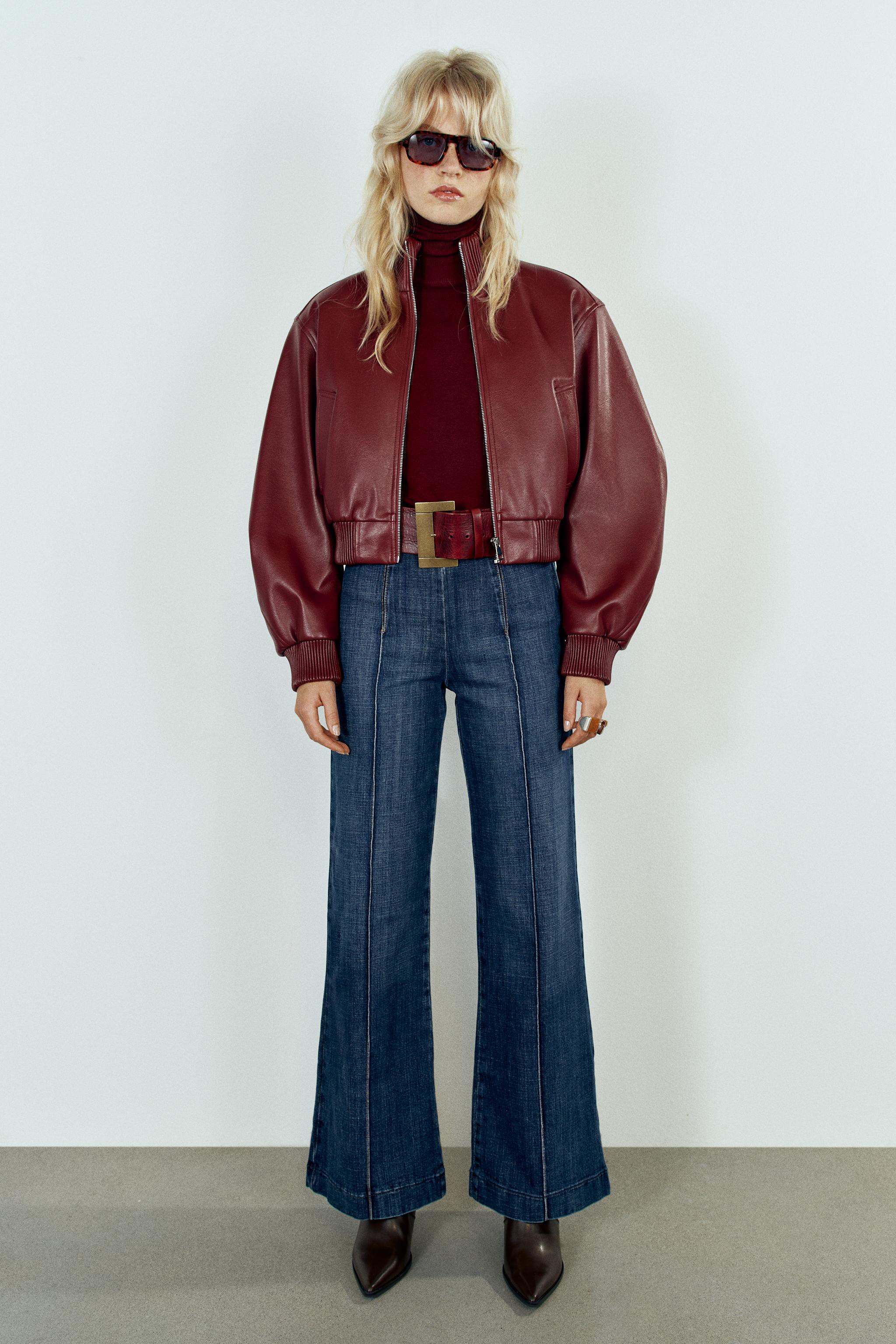 CROPPED BOMBER JACKET WITH SHOULDER PADS | Zara US