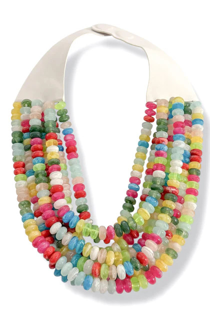 Saylor Dark Multi Disc Bead Layered Necklace | The Willow Tree