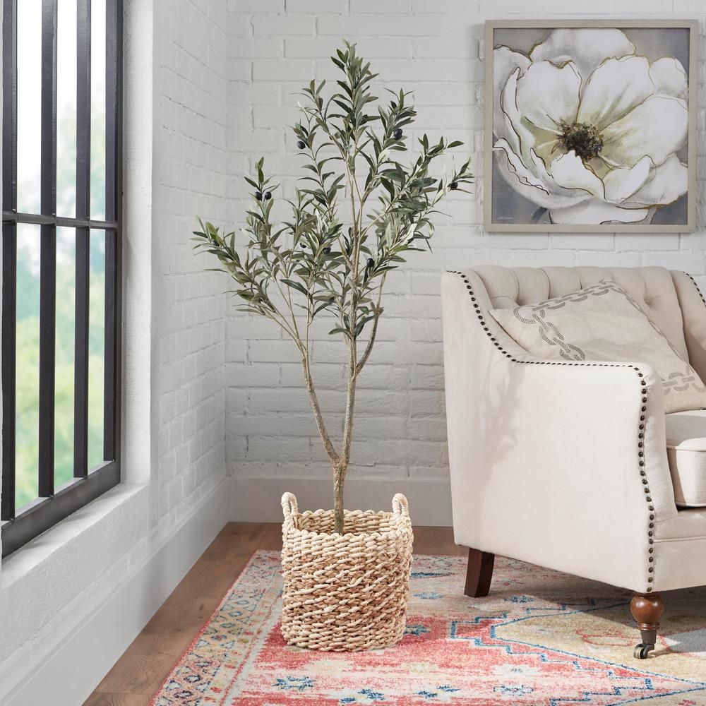 4.17 ft. Indoor Artificial Olive Tree | The Home Depot