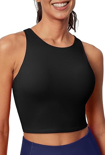 Ewedoos Tank Tops with Built in Bras Longline Sports Bras for Women High Neck Racerback Sports Br... | Amazon (US)