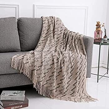 PLURECIL Knitted Throw Blanket Soft Blankets Cooling Blanket Throws with Tassels for Couch Bed So... | Amazon (US)