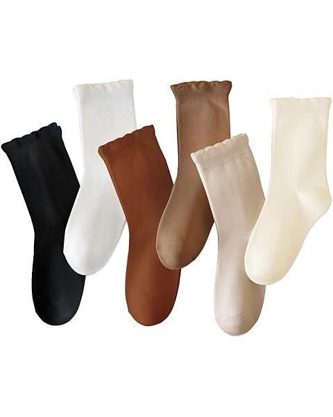 6 Pairs Toddler Ruffle Socks for Girls - Baby Grip Socks with Non-Slip, Cute Grippy Frilly Design | Amazon (US)