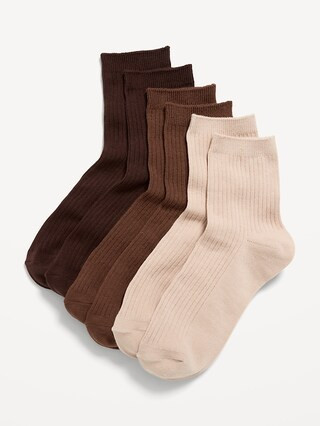 Novelty Quarter Crew Socks 3-Pack for Women | Old Navy (US)