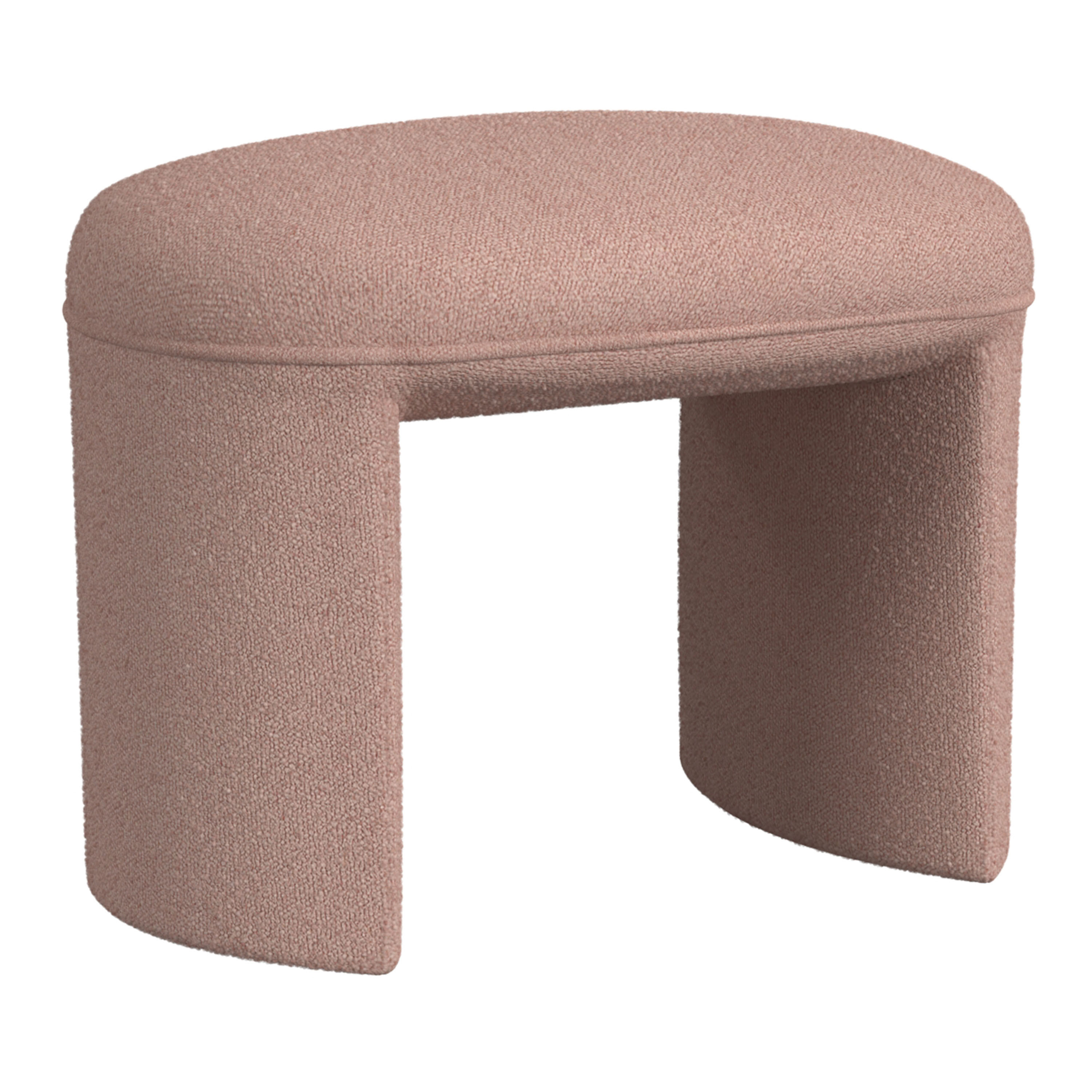 Glamis Oval Boucle U Shaped Upholstered Ottoman | World Market