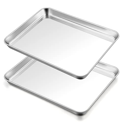TeamFar Baking Sheet, 17.6’’ x 13’’ x 1’’ Stainless Steel Large Cookie Sheet Half Baking Pans, Non-toxic & Healthy, Easy Clean & Dishwasher Safe, Heavy Duty & Sturdy- Set of 2 | Amazon (US)