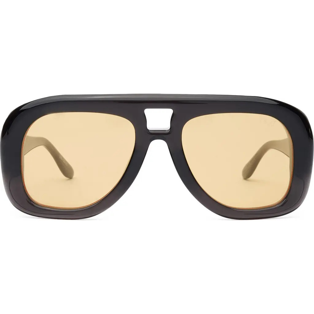 DEZI Pusha 55mm Shield Sunglasses in Pusha Transparent Black /Must at Nordstrom | Nordstrom