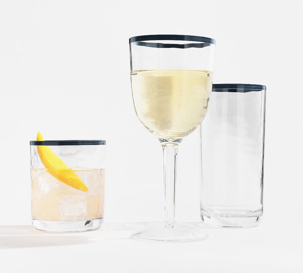 Stripe Rim Acrylic Drinkware Collection | Pottery Barn (US)