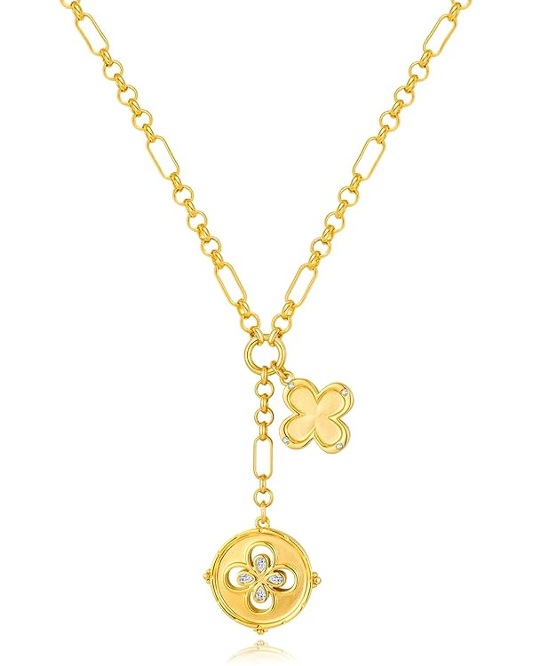 WOWORAMA Gold Pendant Necklace for Women Trendy Sun Star Cross Charm Necklace Lucky Leaf Heart Ch... | Amazon (US)