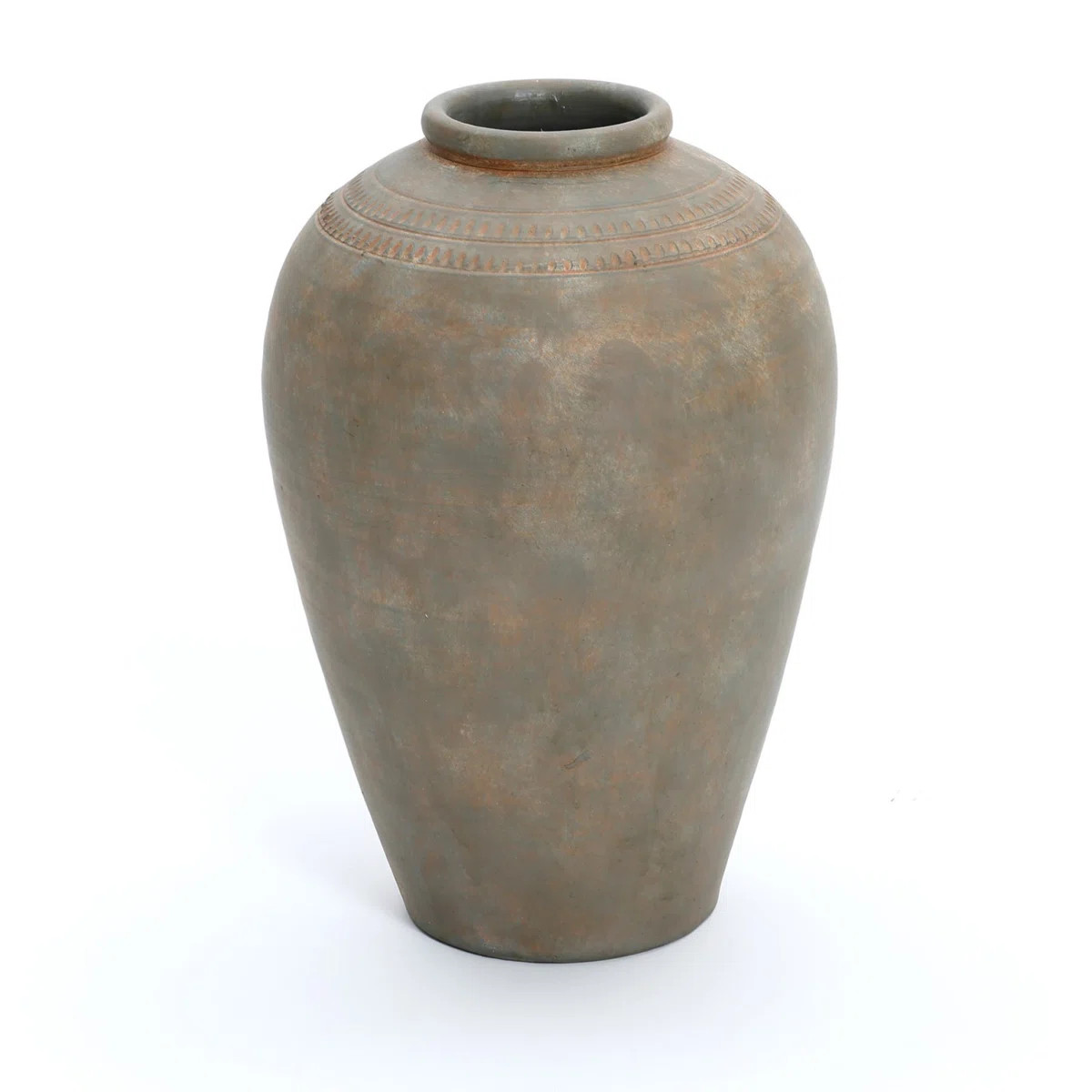 Rustic Brown Terracotta 14.6-Inch Tall Urn Vase | Wayfair North America