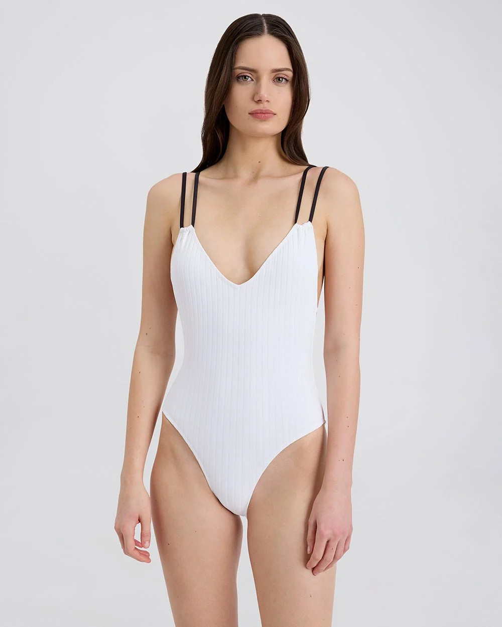 The Lynn Ribbed One Piece in Marshmallow | Solid & Striped