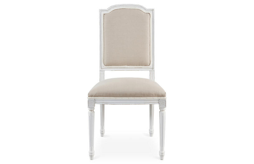 Flax Linen Louis Side Chairs, Pair | One Kings Lane