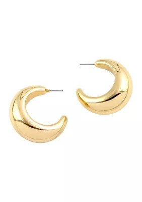 Gold Tone Tapered Wide Sculptural Hoop Earrings | Belk