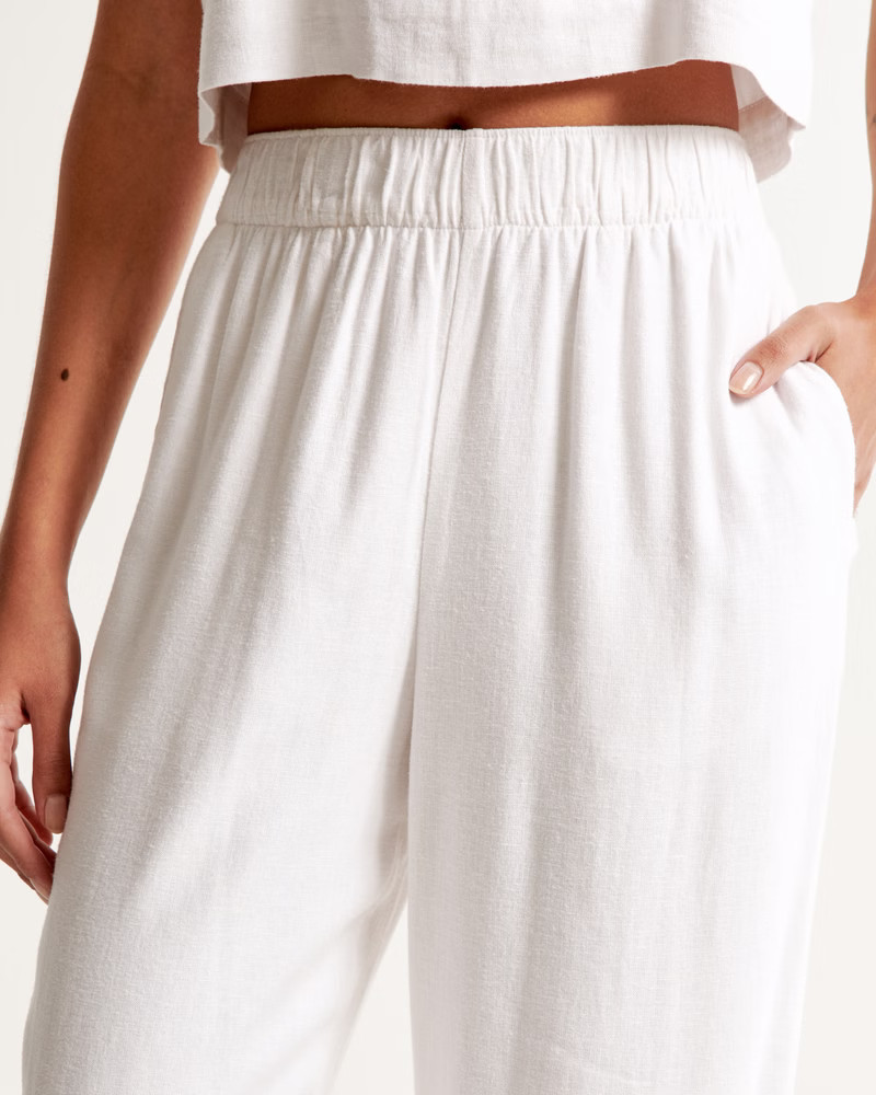 Women's Linen-Blend Pull-On Pant | Women's Bottoms | Abercrombie.com | Abercrombie & Fitch (US)