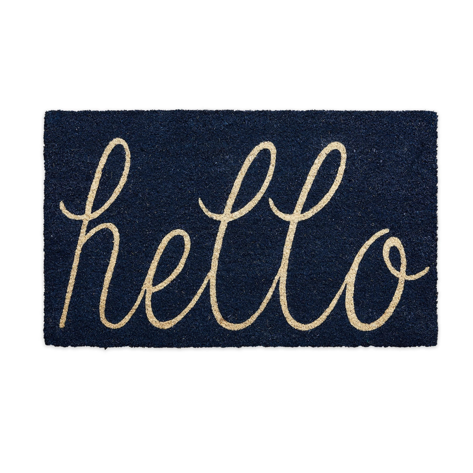 DII Navy Hello Coir Non-Slip Outdoor/Indoor Coir Doormat, 18" X 30" | Walmart (US)