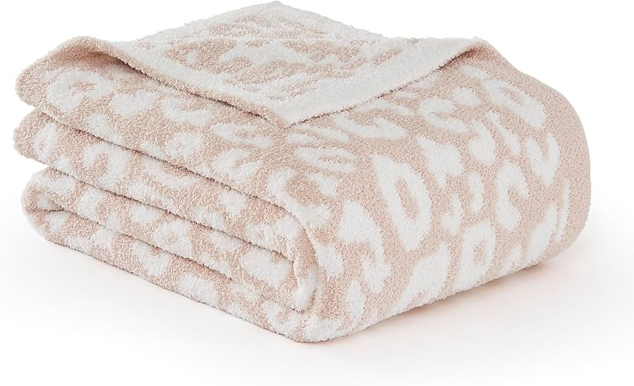 R.SHARE Pink Leopard Cheetah Print Throw Blanket 50x70 Inch Reversible, Super Soft Feather Knit M... | Amazon (US)