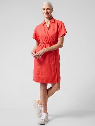 Playa Linen Wrap Dress | Athleta