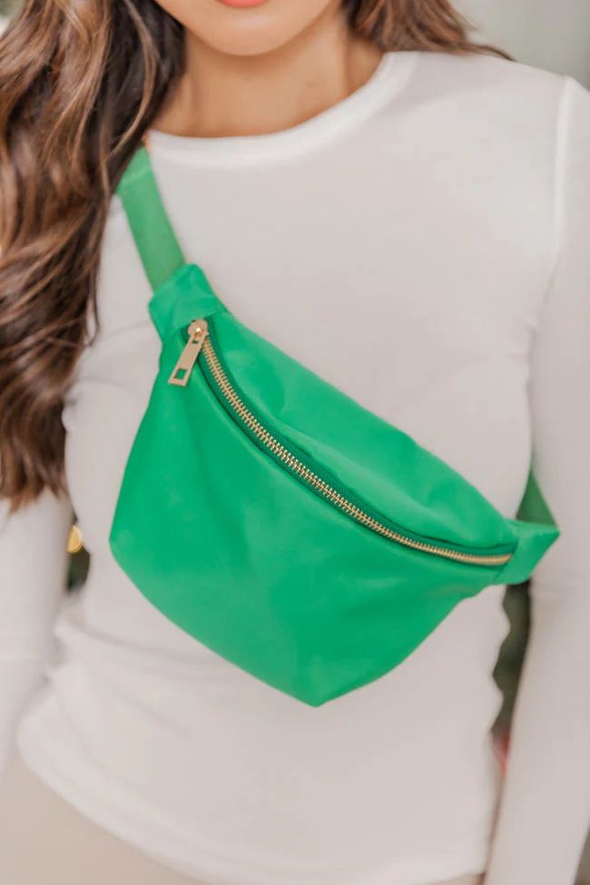 On The Go Green Belt Bag DOORBUSTER | Pink Lily