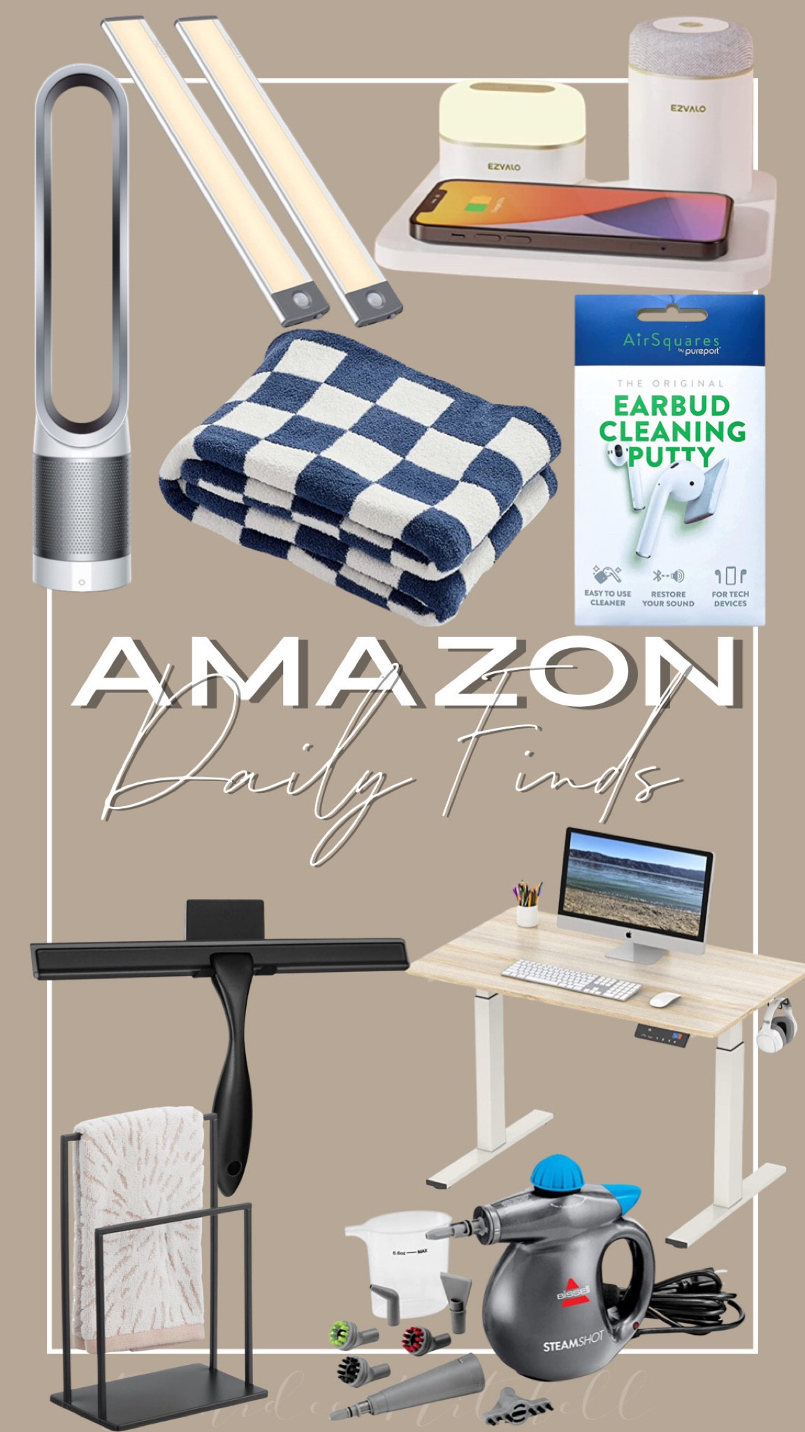 Amazon home favorites 

YIRUIO Throw Blankets Checkerboard Grid Chessboard Gingham Warmer Comfort Reversible Microfiber Shaggy Cozy Decor for Home Bed Couch(bluey, 60''x79'')

Dyson Pure Cool Link TP02 Wi-Fi Enabled Air Purifier, White/Silver

EZVALO Birthday Gifts for Women, 3 in 1 Charger Station with Wireless Phone Charger, LED Night Light, Portable Bluetooth Speaker, Thank You Gift Relaxing Gift Box for Women, Men, Mom, Girlfriend

SHW Memory Preset Electric Height Adjustable Standing Desk, 40 x 24 Inches, Maple

Bissell SteamShot Hard Surface Steam Cleaner with Natural Sanitization, Multi-Surface Tools Included to Remove Dirt, Grime, Grease, and More, 39N7V

HIWARE All-Purpose Shower Squeegee for Shower Doors, Bathroom, Window and Car Glass - Black, Stainless Steel, 12 Inches

54-LED Motion Sensor Cabinet Light,Under Counter Closet Lighting, Wireless USB Rechargeable Kitchen Night Lights,Battery Powered Light,Uniform Light for Wardrobe,Cabinet,Cupboard（Warm Light）-2Pack

AirSquares Earbud Cleaning Putty for Apple AirPods, Remove Ear Wax, Dirt & Gunk from Devices w/ Small Crevices, AirPod Cleaner Kit Compatible w/ EarPods, Earphones, Headphones & Hearing Aids (24 Pack)

mDesign Modern Decorative Metal Fingertip Towel Holder Stand for Bathroom Vanity Countertops to Display and Store Small Guest Towels or Washcloths - 2-Sided - Black

#LTKstyletip #LTKSeasonal #LTKhome