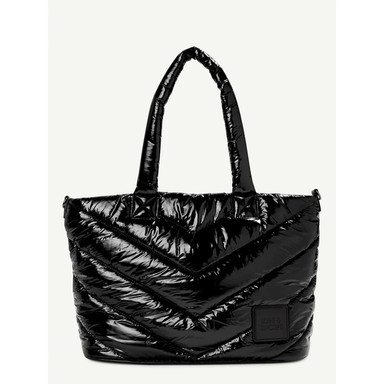 Love & Sports Women's Olivia Large Tote Bag, Black | Walmart (US)