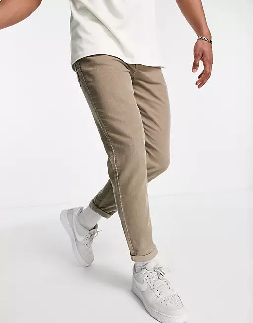 New Look tapered cord trousers in tan | ASOS (Global)