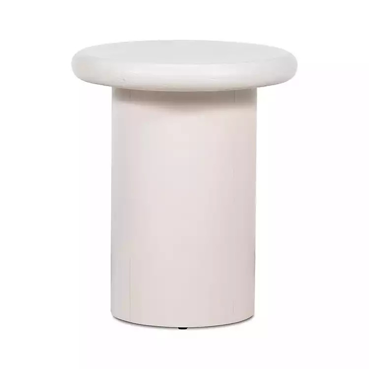 New! Zach Ivory Wood Pedestal End Table | Kirkland's Home