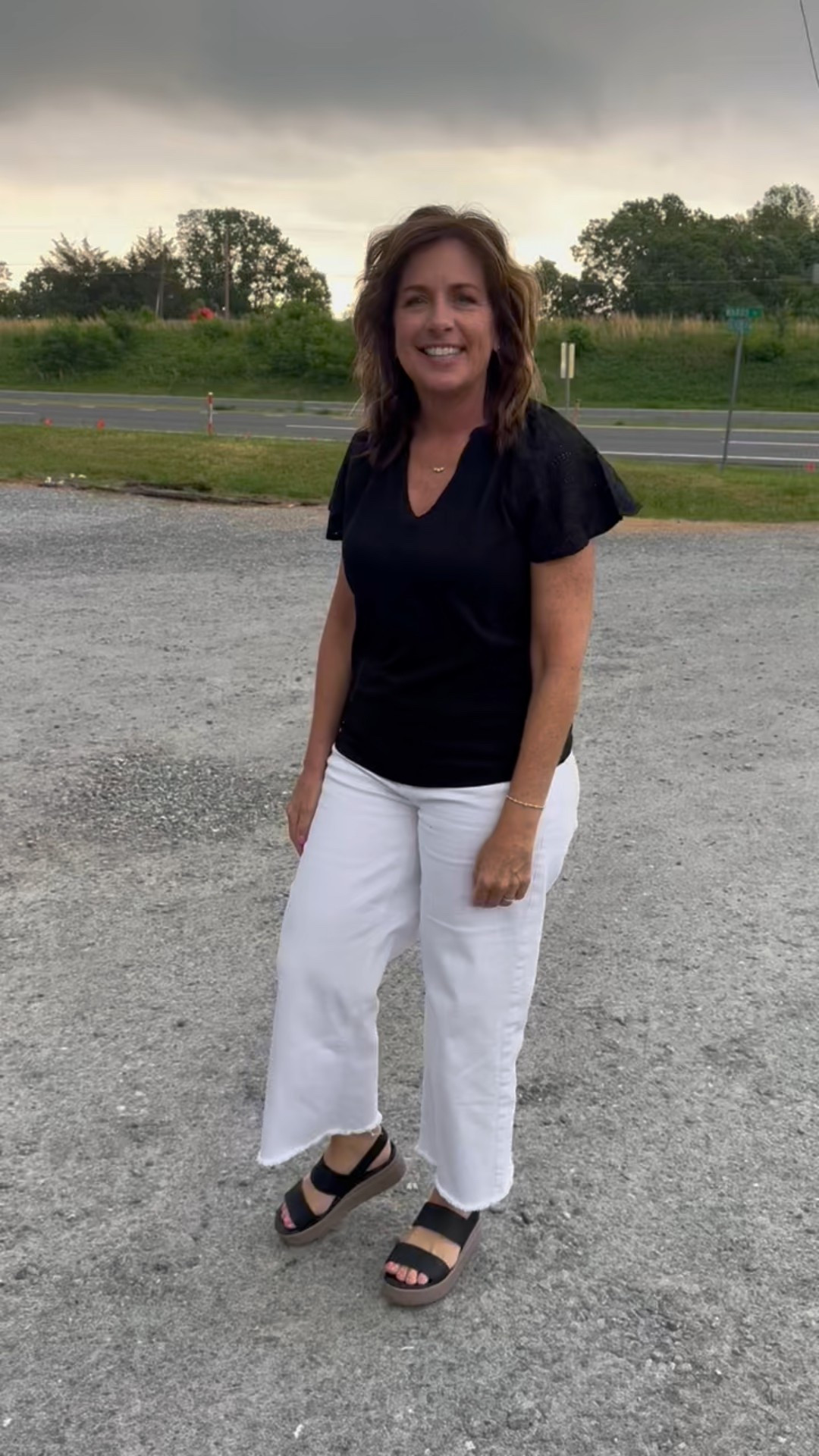 Summer outfit idea!  Classy and comfortable for a summer dinner out or date night!  For the over 40 crowd. I’m 50!  I’m wearing a size small top (sized down I usually wear medium) . 

#LTKSeasonal #LTKOver40 #LTKSummerEdit