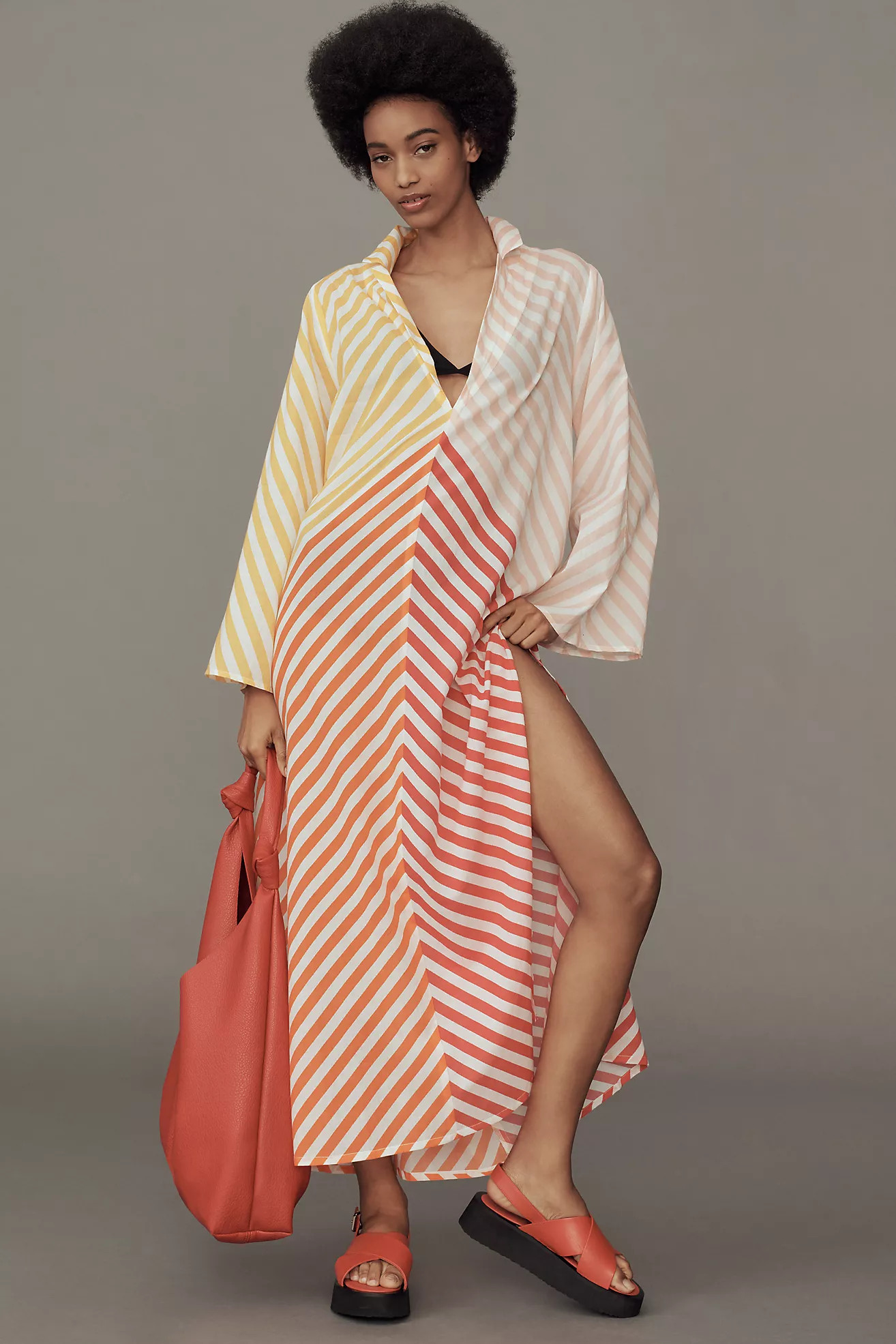 Ollari Striped Cotton Kaftan | Anthropologie (US)