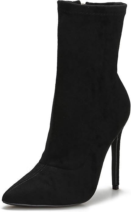CAMSSOO Women's Stylish Ankle Boots Sexy Pointed Toe Stiletto High Heels Boots Comfy Mid Calf Boo... | Amazon (US)