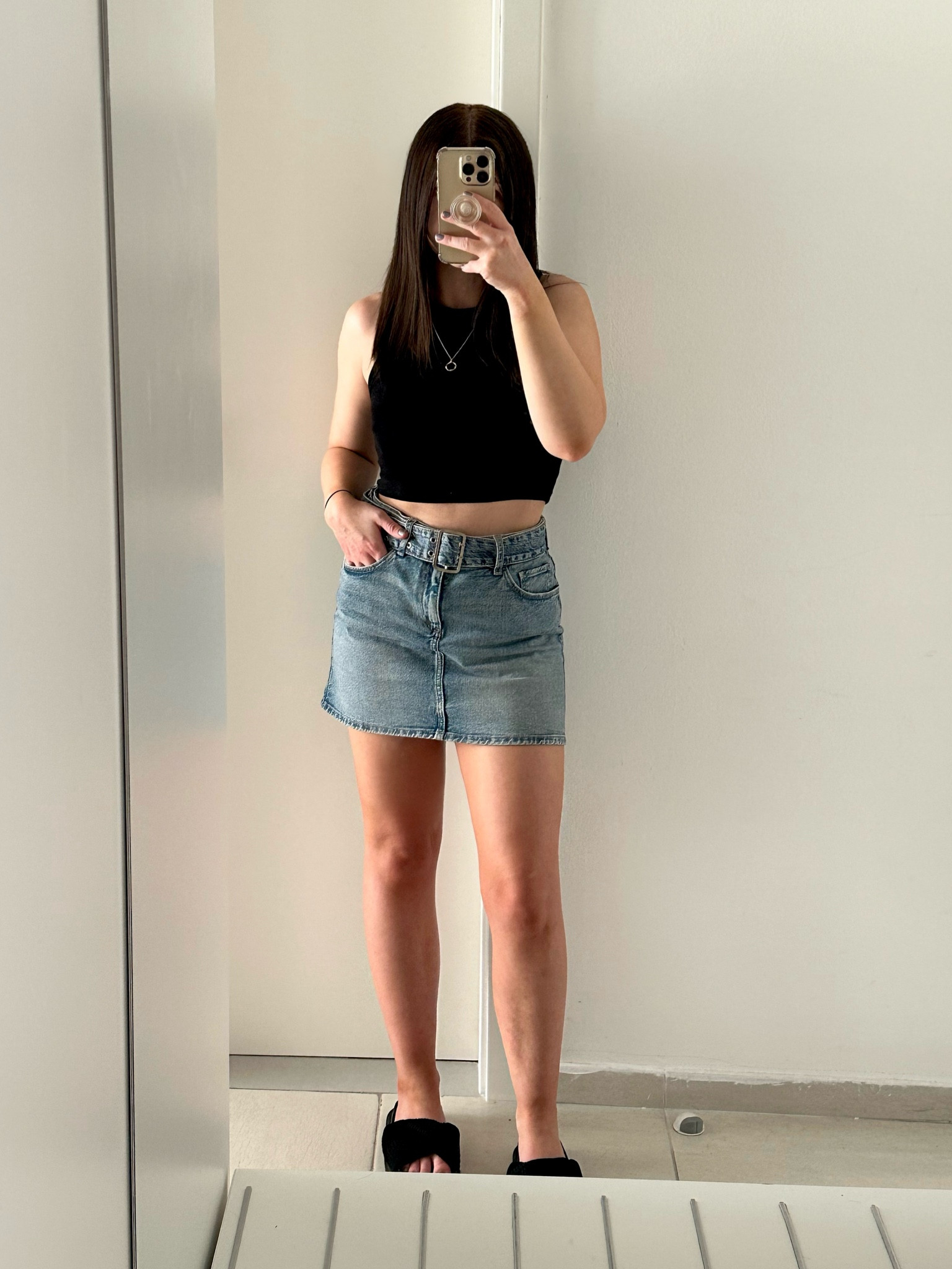 Belted denim skirt curated on LTK