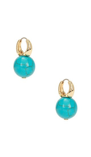 Ettika Turquoise Escape Earrings in Metallic Gold. | Revolve Clothing (Global)