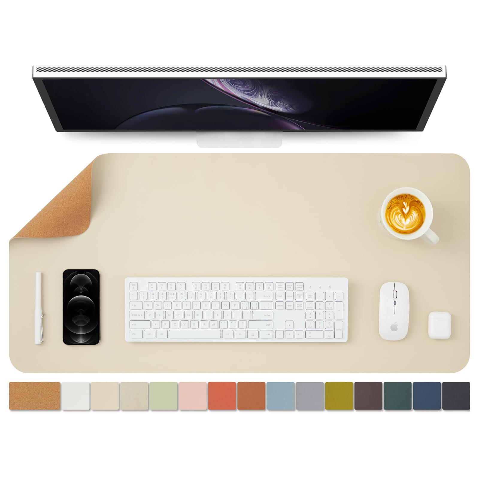 Cork Desk Mat - Dual-Sided Desk Pad for Office and Home - Desk Organization and Accessories - Ide... | Amazon (US)