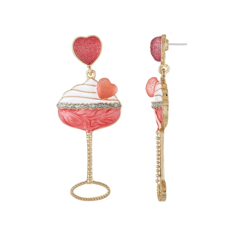 Way to Celebrate Valentine's Day Fancy Drink Earrings, 1 Pair | Walmart (US)