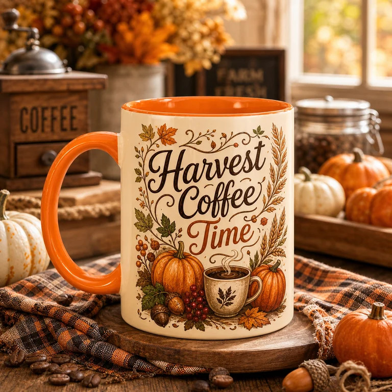 Harvest Pumpkin Ceramic Coffee Mugs for Thanksgiving Decor Lovers | Walmart (US)