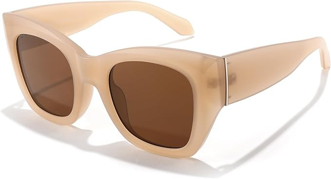 FEISEDY Oversized Vintage Square Sunglasses for Women Luxury Trendy Big Sun Glasses Thick Frame S... | Amazon (US)