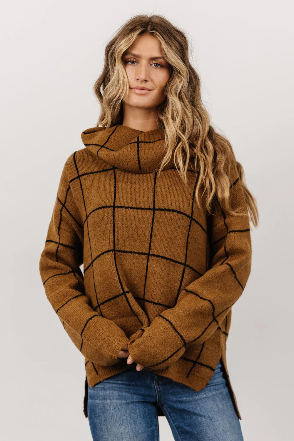 Birmingham Funnel Neck Sweater | Brown | Baltic Born