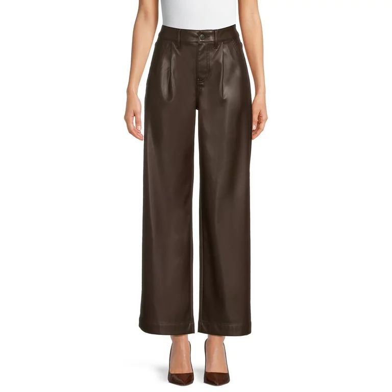 Time and Tru Women's Mid Rise Wide Leg Trouser Jeans, 31" Inseam - Walmart.com | Walmart (US)