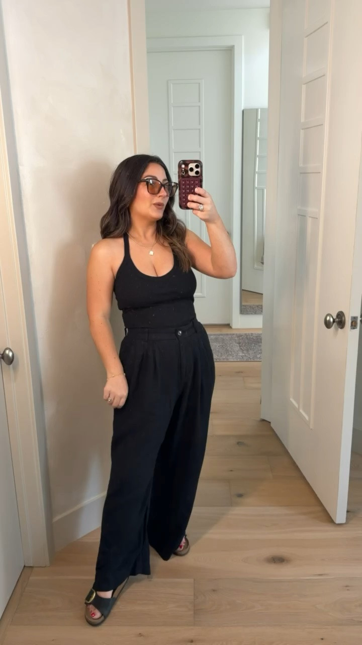 OOTD! 
Halter tank with built in bra size small
Linen trousers size 27 petite 

5’0” 140lbs

#LTKootd #LTKPetite #LTKSaleAlert